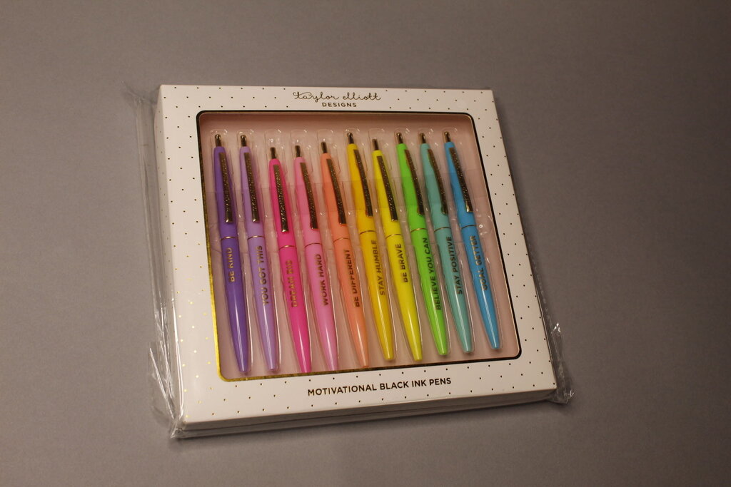 Set of 10 Motivational Pen Set