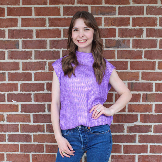 Shimmering Purple Sweater Top