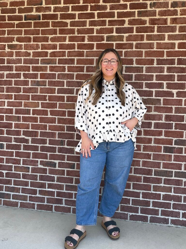 Polka Dot Babydoll Top PLUS