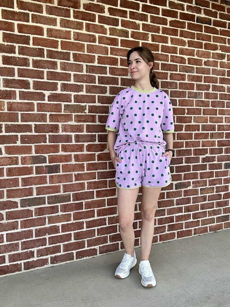 Lavender & Green Polka Dot Set