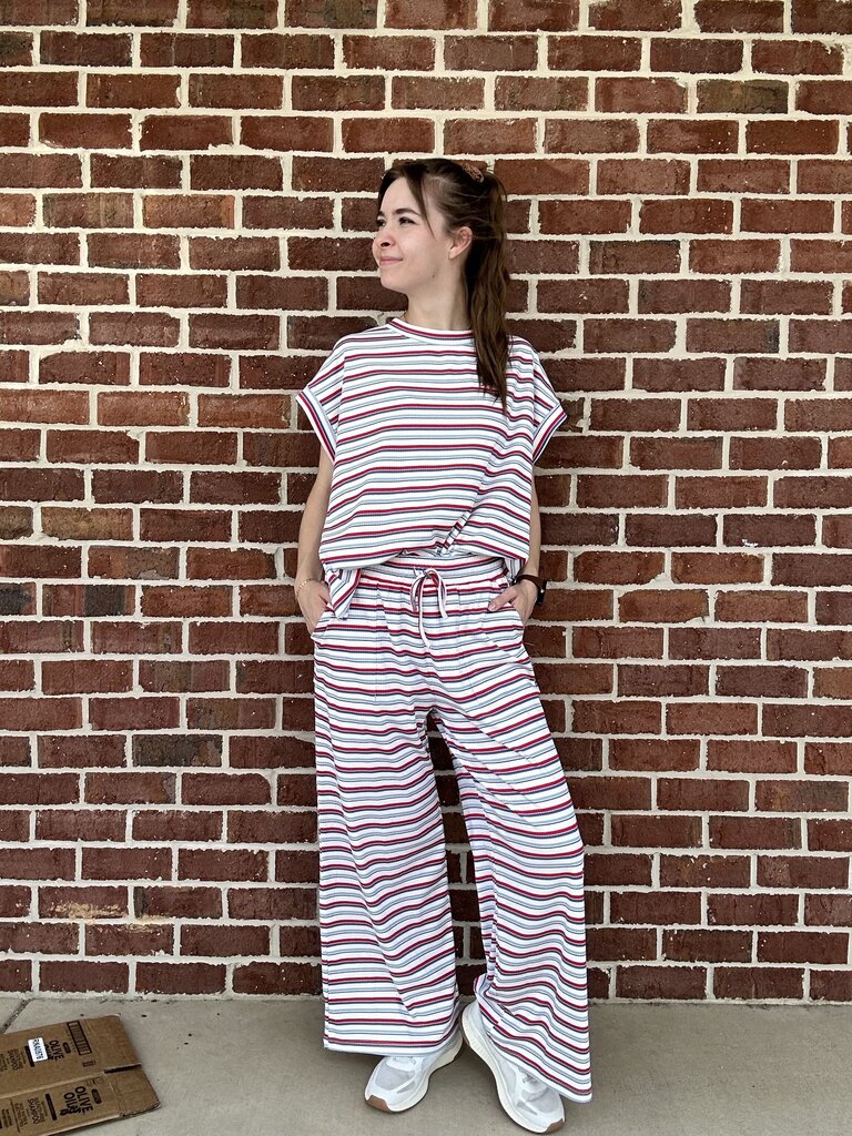 Americana Ribbed Striped Set