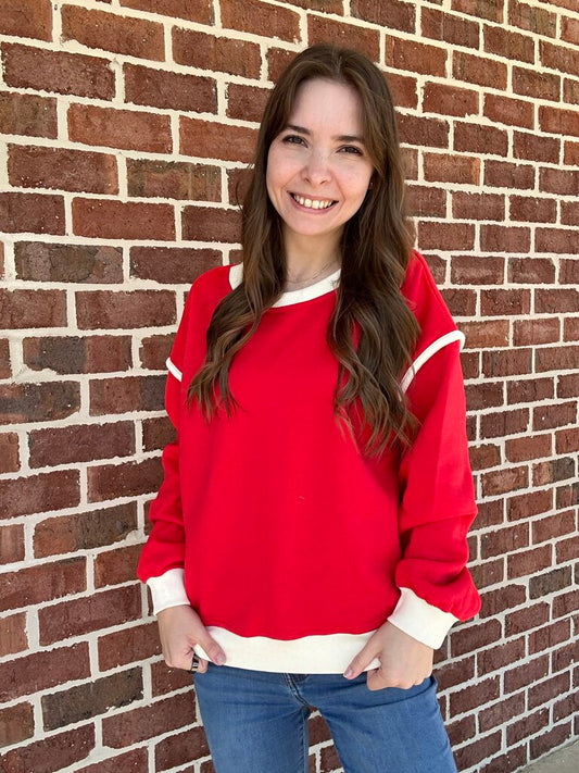 Ruby Piping Detail Sweatshirt