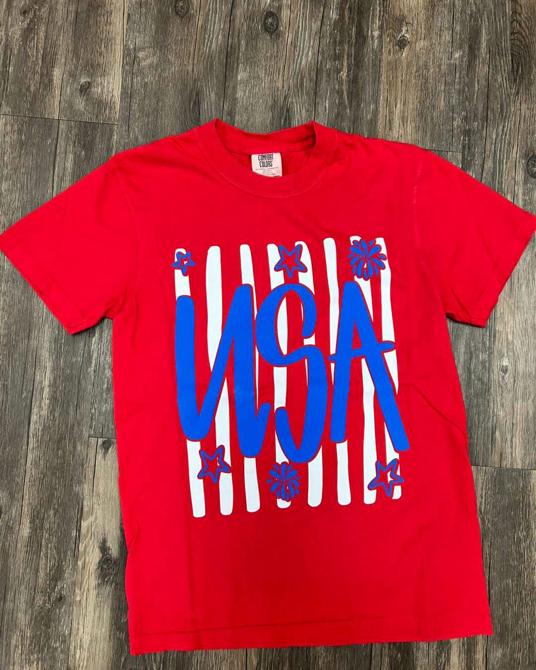 Red USA Puff Tee