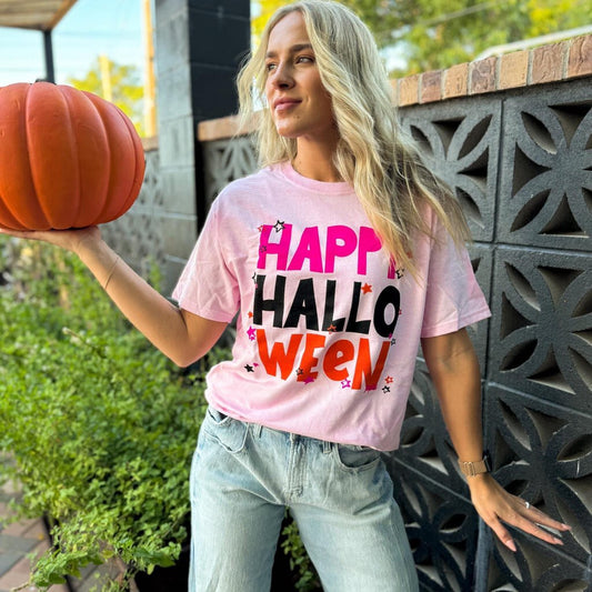 Pink Happy Halloween Tee