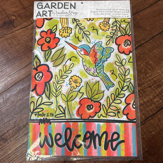 Welcome Hummingbird Flag