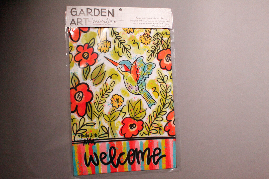 Welcome Hummingbird Flag