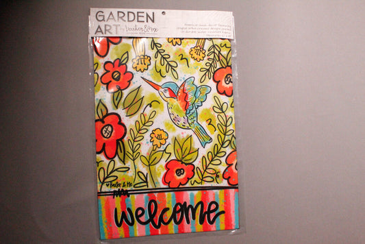 Welcome Hummingbird Flag