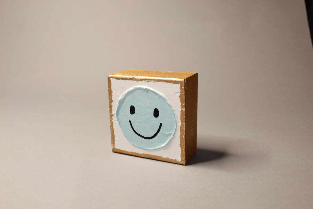 Smiley Wood Block