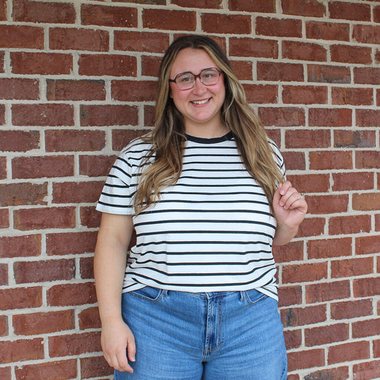 Black Striped Top PLUS