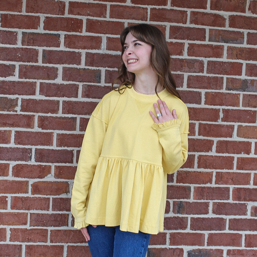 Mustard Peplum Sweatshirt