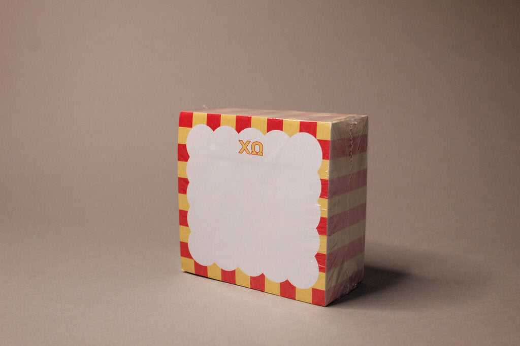 Scallop Sorority Note Cube- chi omega