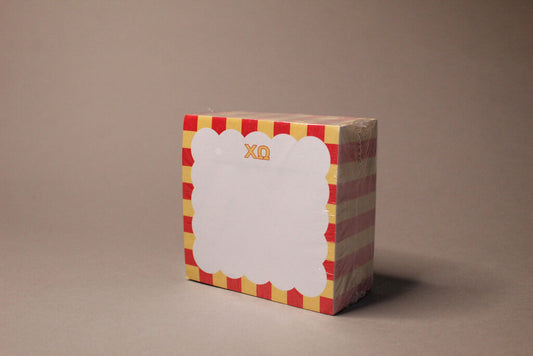 Scallop Sorority Note Cube- chi omega