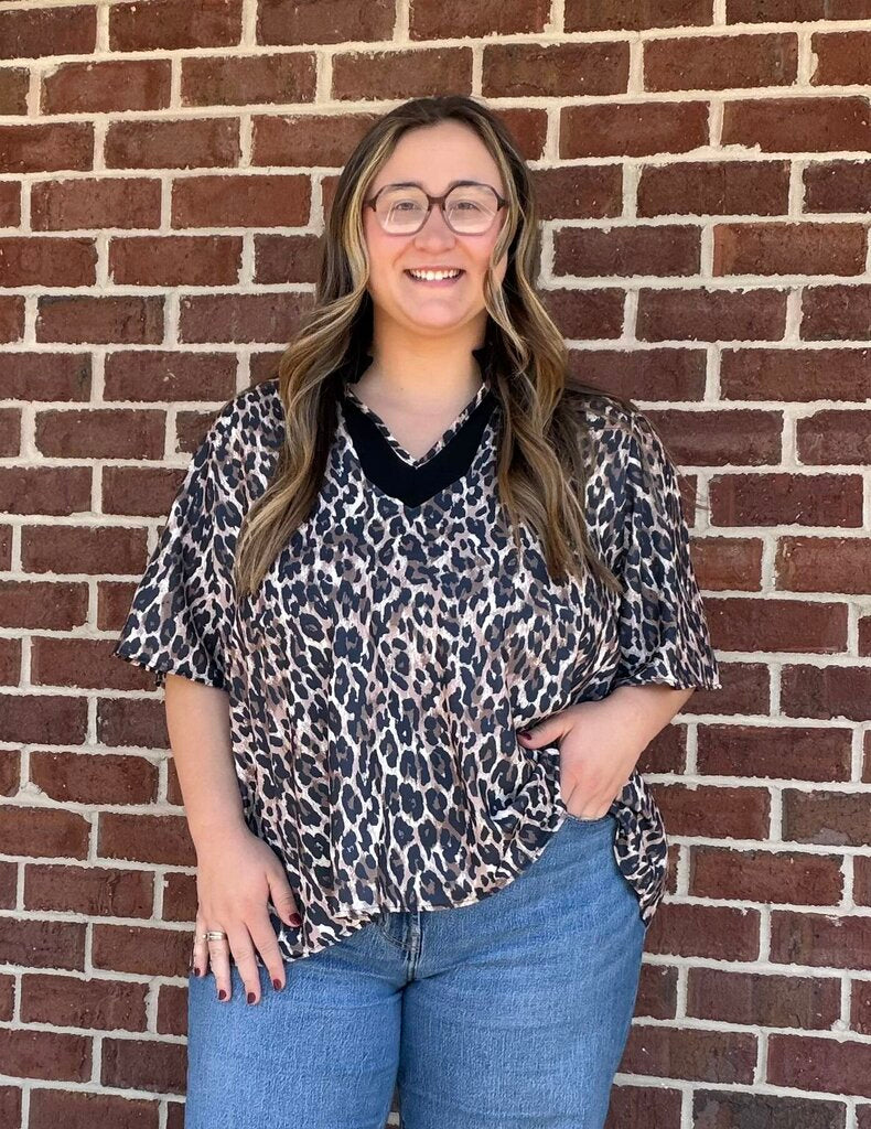 Leopard Flutter Blouse