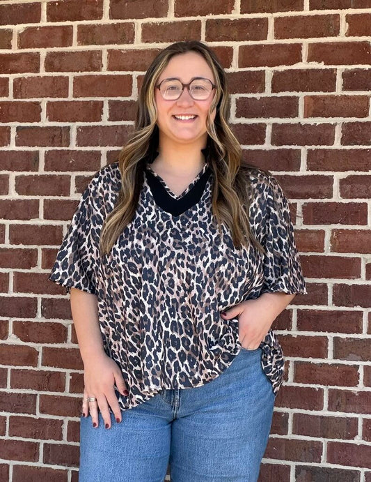Leopard Flutter Blouse