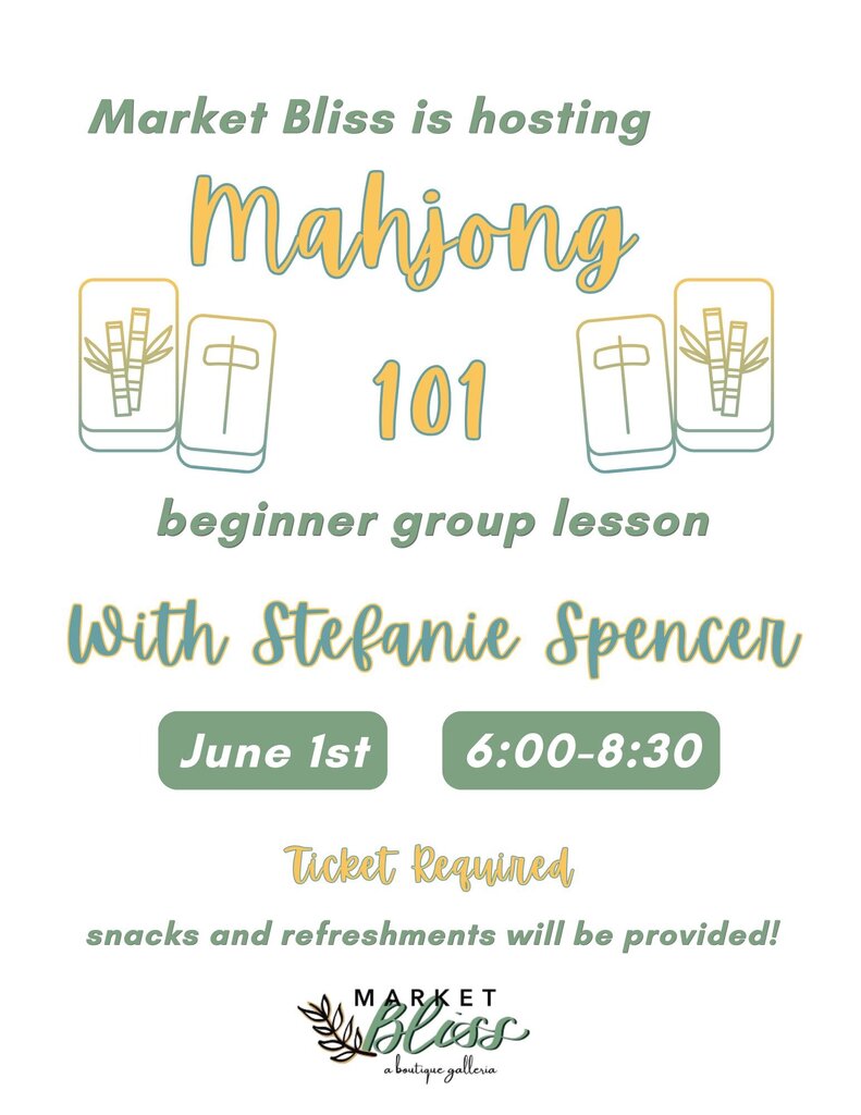 Mahjong 101: Beginner Group - June 1st from 6-8:30
