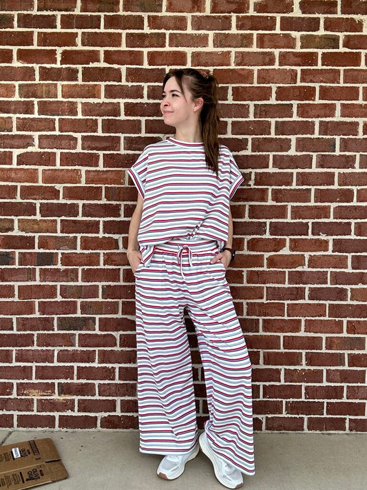 Americana Ribbed Striped Set