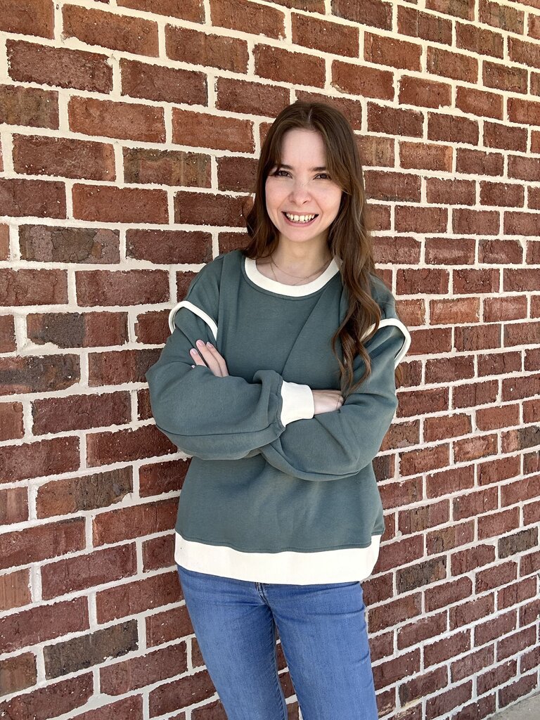 Ash Jade Piping Detail Sweatshirt