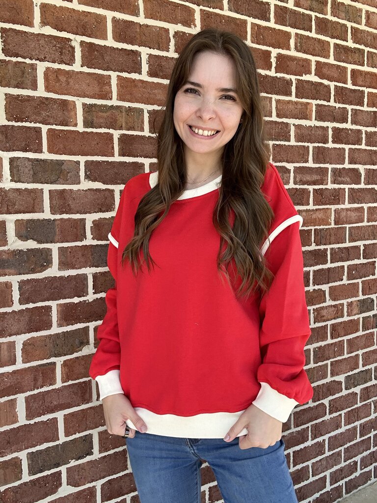 Ruby Piping Detail Sweatshirt
