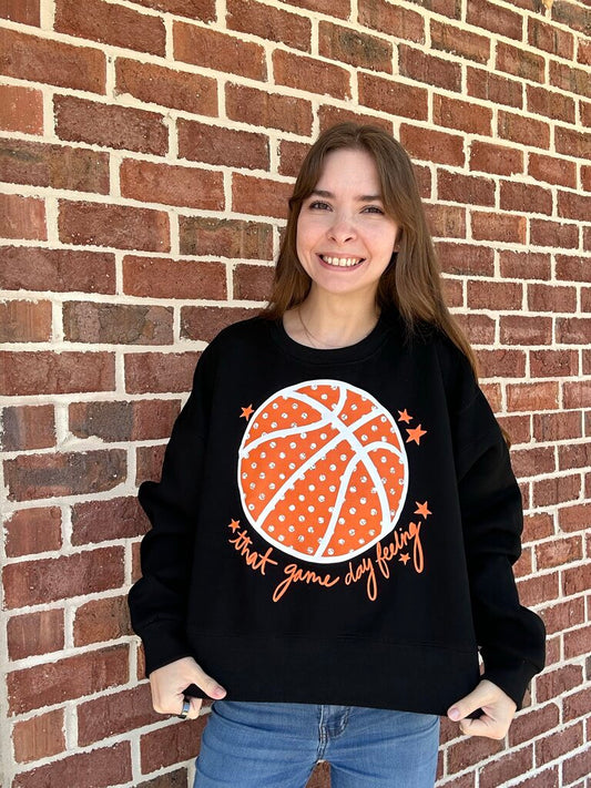 Basketball Game Day Crop Sweatshirt